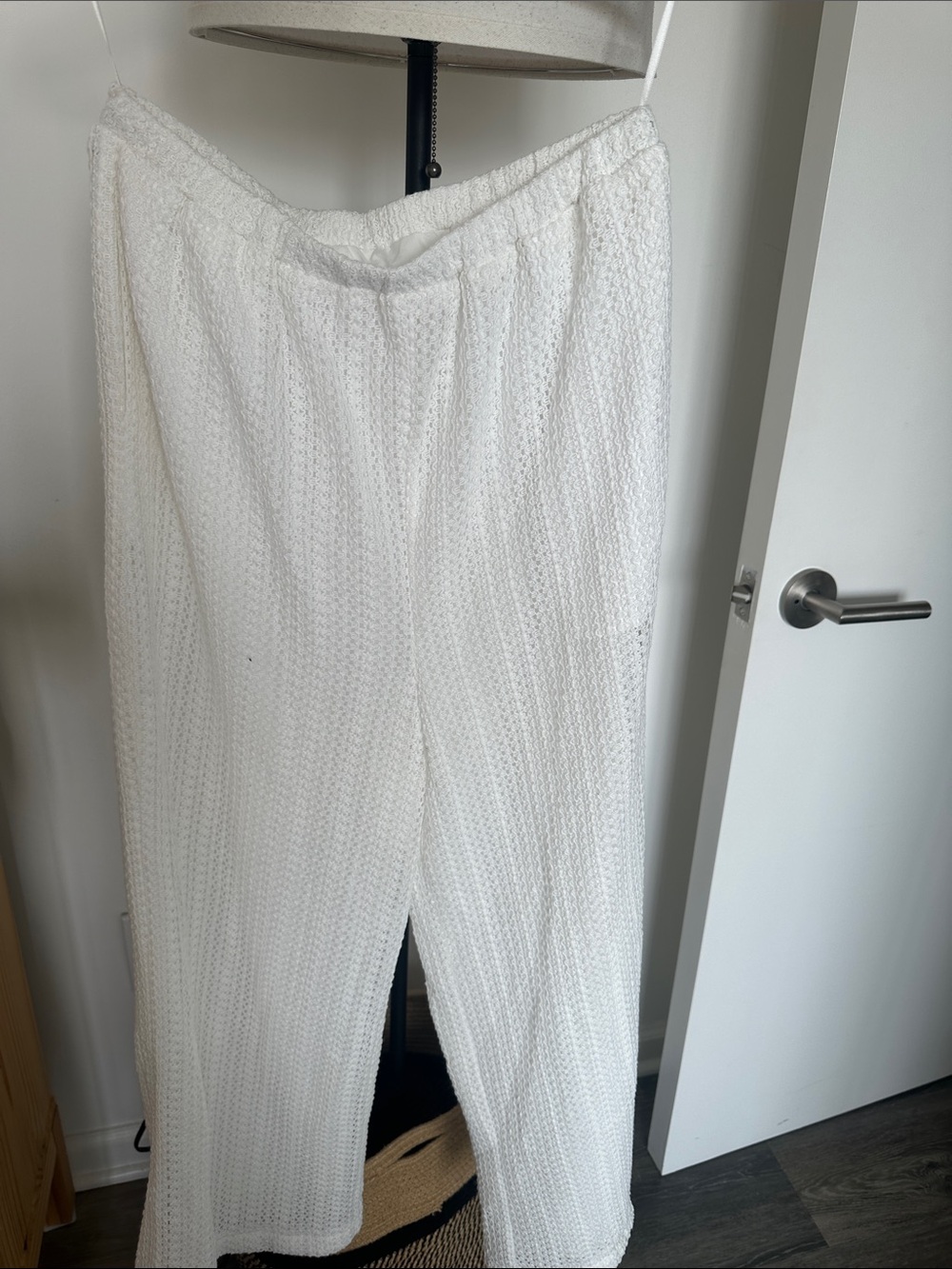 Peppermayo Cream Knit Wide-Leg Pants